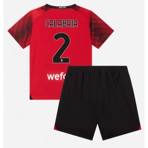 AC Milan Davide Calabria #2 Replika Babytøj Hjemmebanesæt Børn 2023-24 Kortærmet (+ Korte bukser)